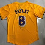 8 Kobe Bryant Lakers Hardwood Classics Maillot à Manche Jaune